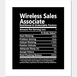 Wireless Sales Associate T Shirt - Nutritional and Undeniable Factors Gift Item Tee Posters and Art